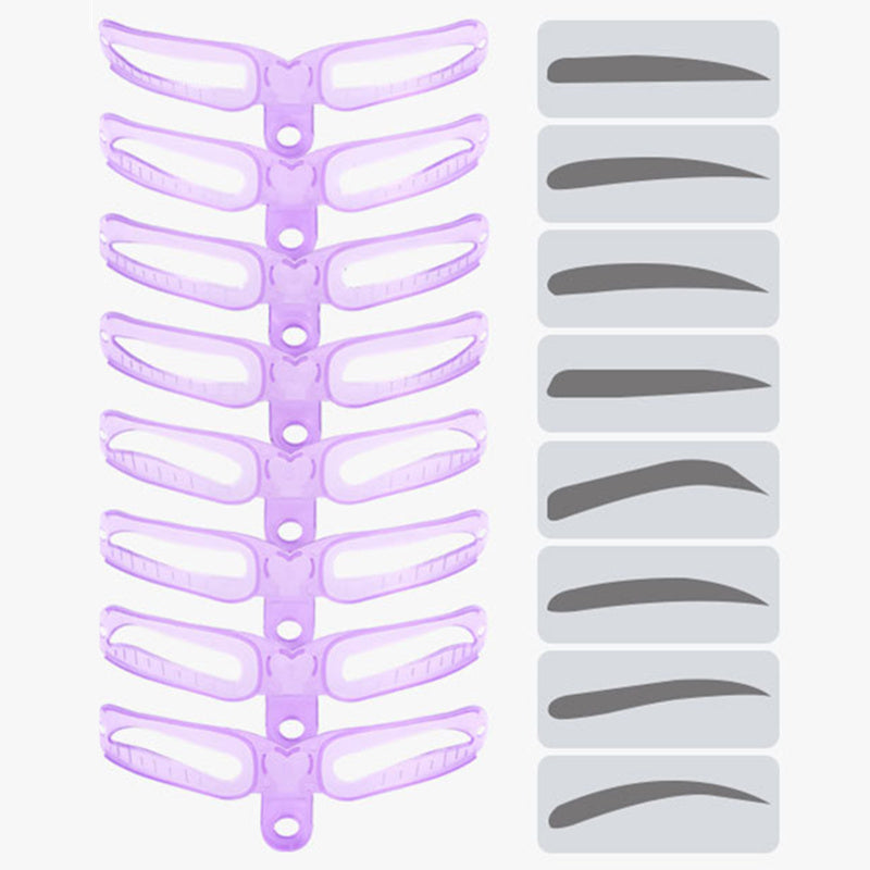 8-teiliges Augenbrauen-Schablonen-Set – Wiederverwendbare Augenbrauen-Vorlagen mit Griff für perfektes Formen und Stylen