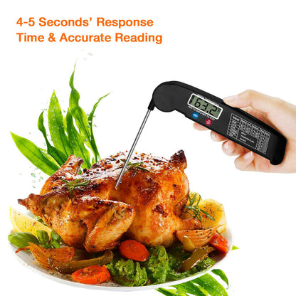 Digital Meat Thermometer – Instant Read Food Thermometer for BBQ, Grill, Oven & Smoker