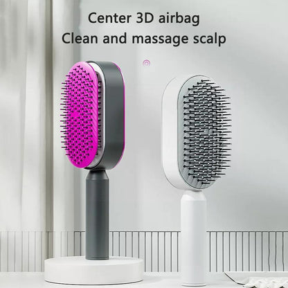 Self-Cleaning Hair Brush for Women – 3D Air Cushion Massager Comb for Scalp Massage & Hair Growth