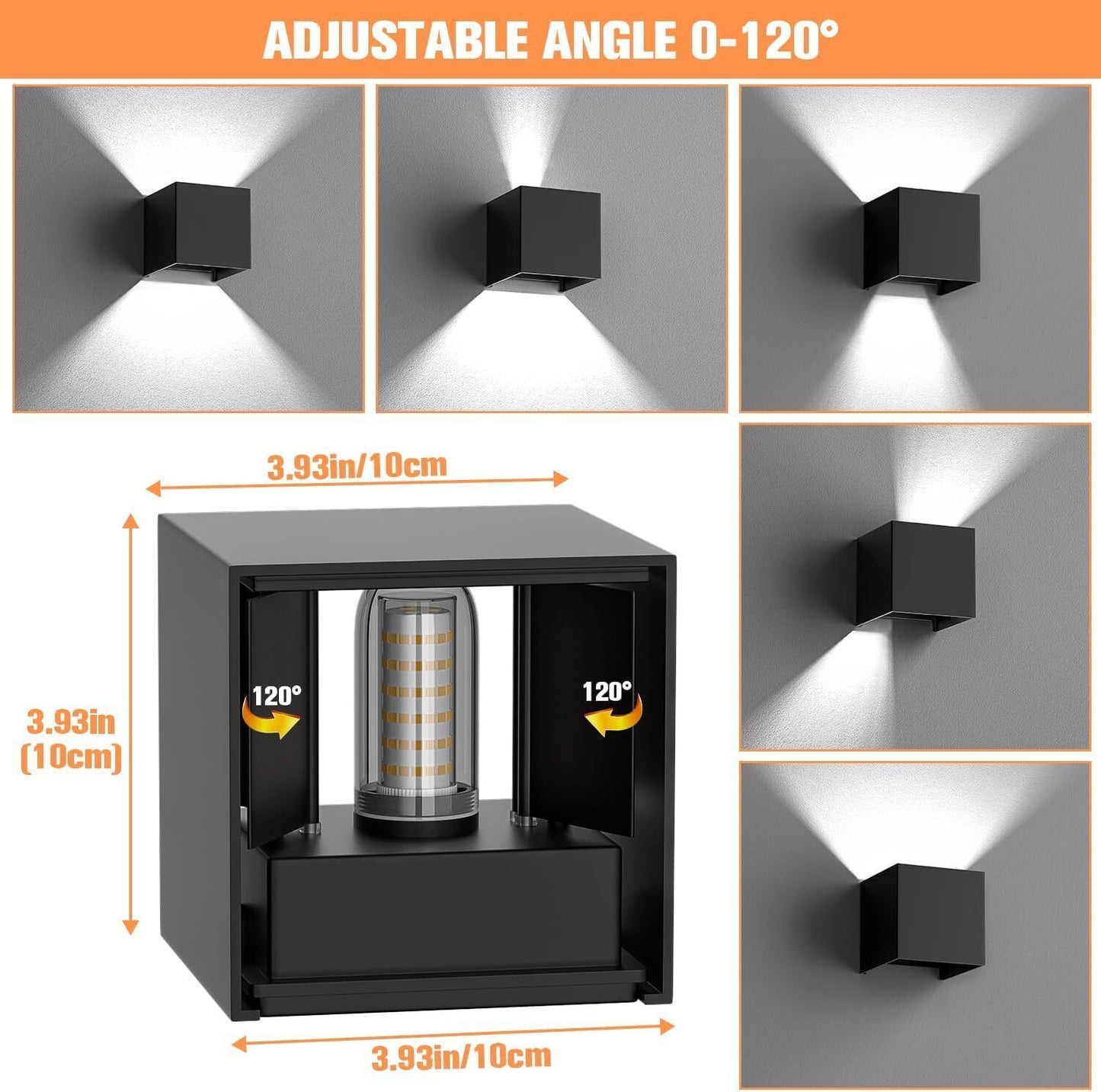 LED Außenleuchte mit Bewegungsmelder – Auf/Ab Sensorlampe für Außen &amp; Innen