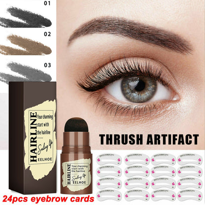 Eyebrow Stamp Stencil Kit – 24-teiliges wiederverwendbares Augenbrauen-Formungsset für langanhaltende Definition