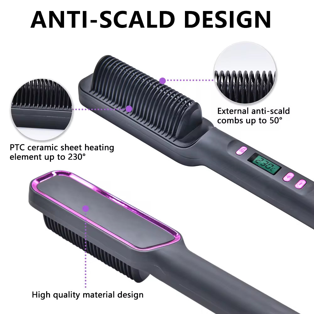 2-IN-1 Hair Straightening Brush