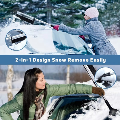 Car Windshield Wiper & Snow Removal Brush – Extendable Stainless Steel Snow Shovel Cleaning Tool