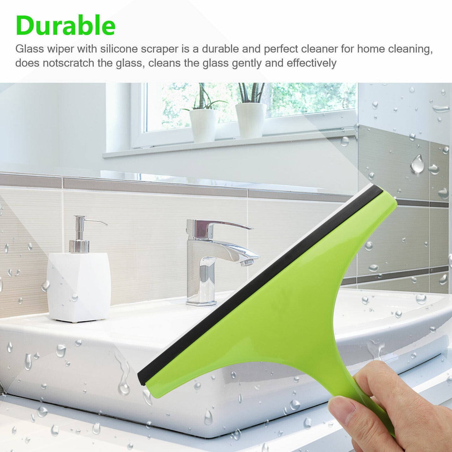 3X Glass Window Wiper Cleaner – Squeegee for Home, Car, Shower, & Mirror