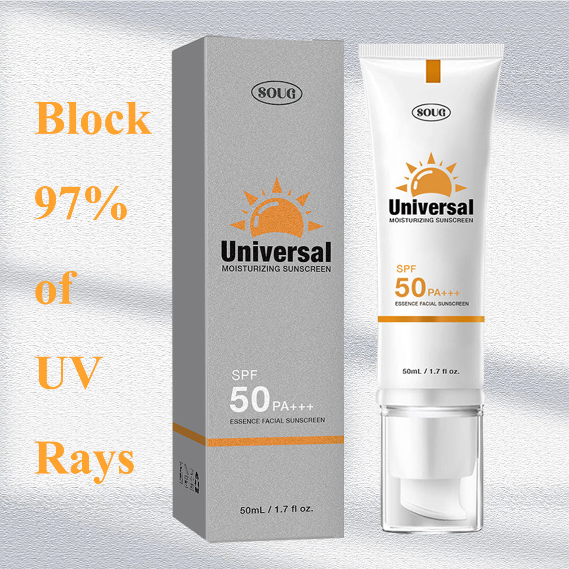 Universal Sunscreen SPF 50 PA – Getönter, nicht klebender UV-Schutz für jeden Hauttyp