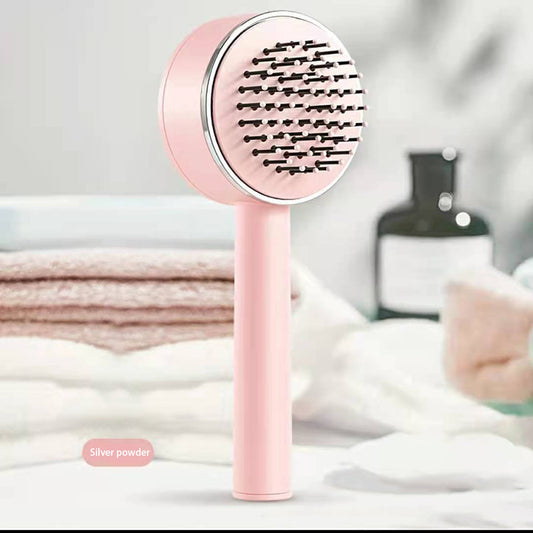 One-Key Self-Cleaning Hair Brush for Women – Curly Hair Detangling Comb with Airbag Massage