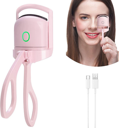 Portable Rechargeable Electric Heated Eyelash Curler - Long-Lasting Curls