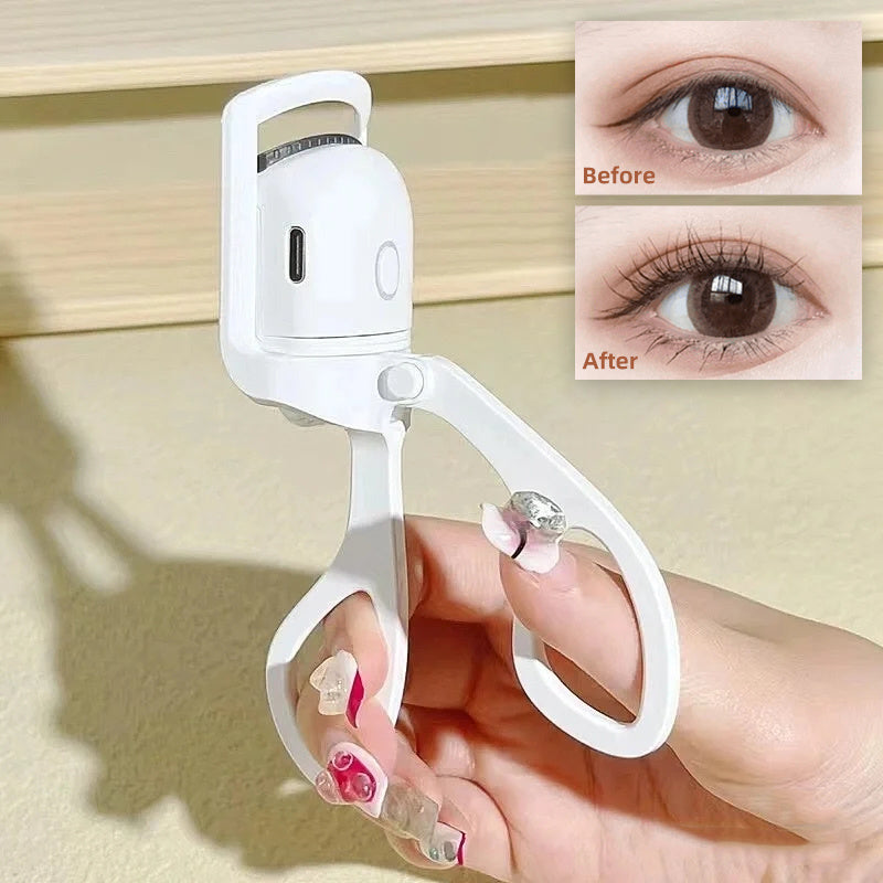 Portable Rechargeable Electric Heated Eyelash Curler - Long-Lasting Curls