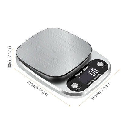 Digital Kitchen Food Scale – Stainless Steel Multifunction Diet & Postal Scale (22lbs/1g Precision)