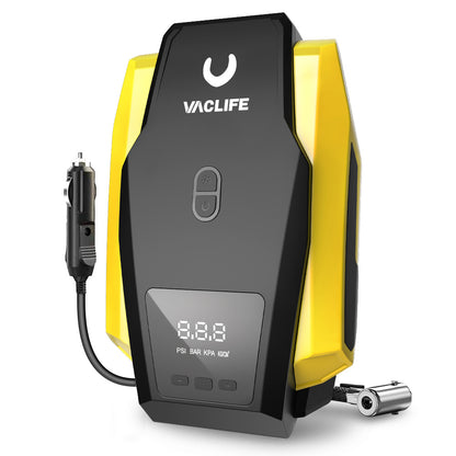 VacLife luftkompressor däckpump - 12V bärbar bildäckspump med LED-ljus och digital display