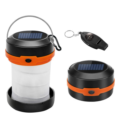 Wanjo Collapsible LED Solar Camping Lights – Rechargeable Portable Lantern with Multifunctional Whistle for Camping, Travel & Fishing