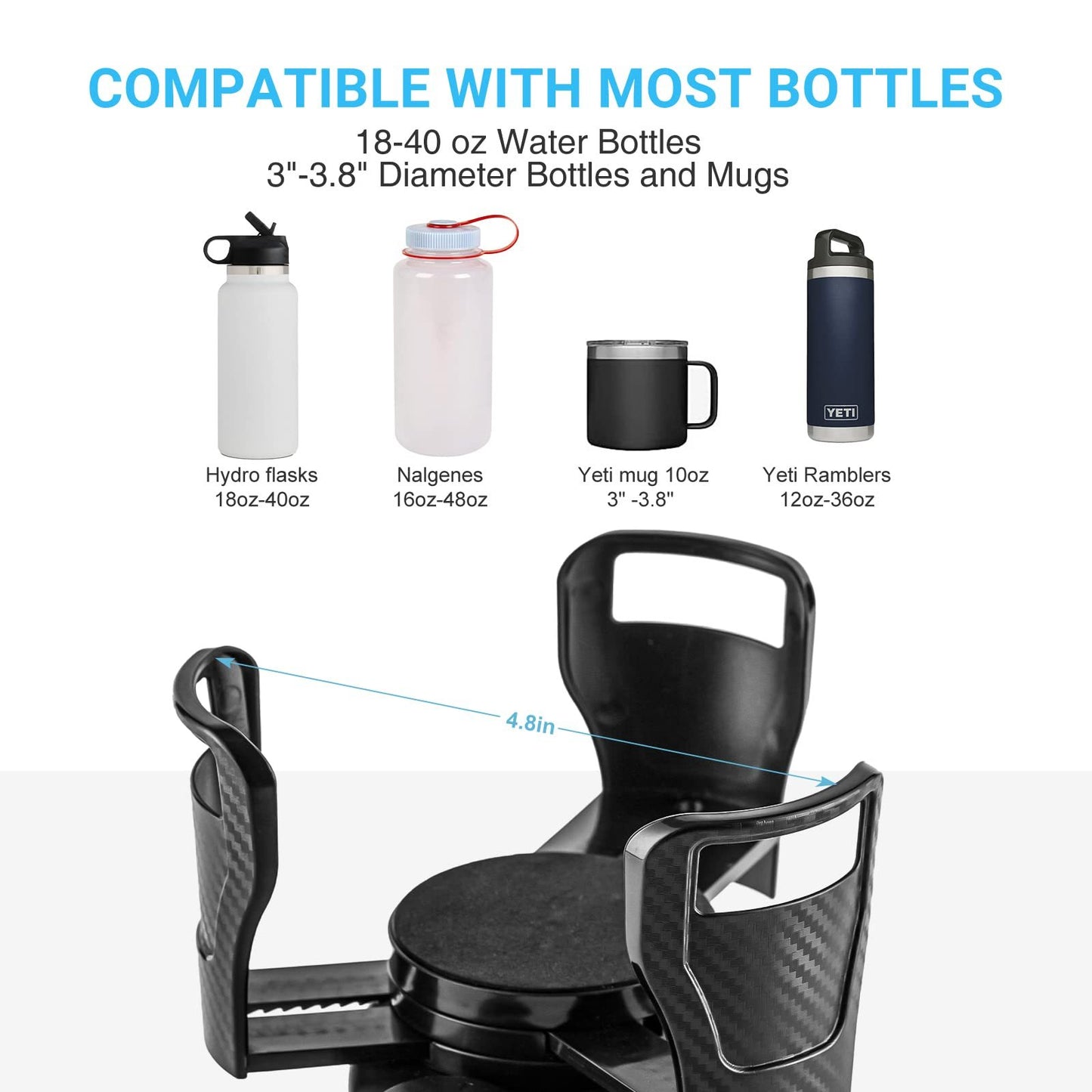 360° Rotatable Car Drinking Bottle Holder – Multifunctional Cup, Phone, and Sunglasses Organizer