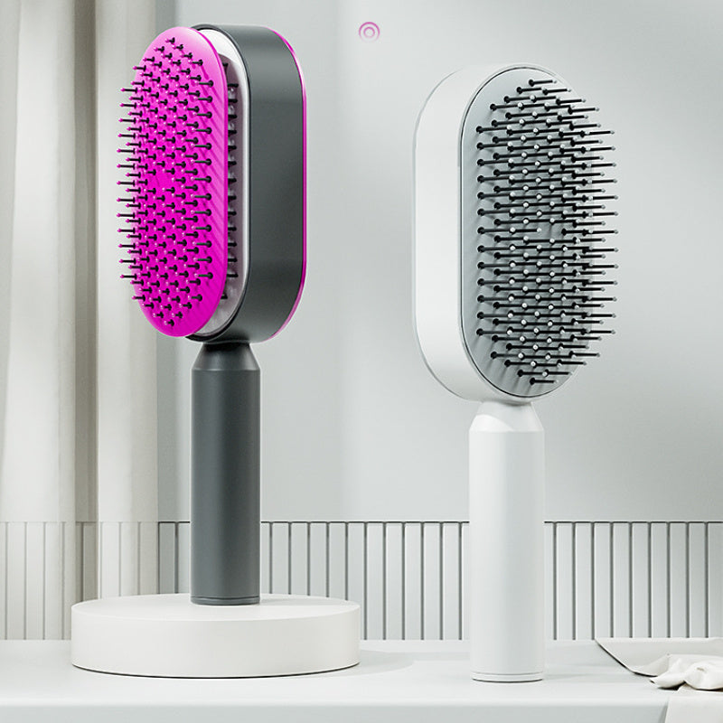 Self-Cleaning Hair Brush for Women – 3D Air Cushion Massager Comb for Scalp Massage & Hair Growth