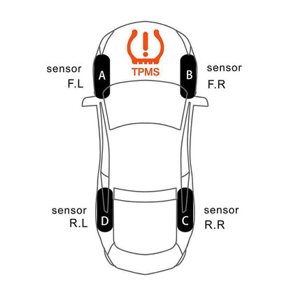 4-Sensor Solar Wireless TPMS Car Tire Pressure Monitoring System - External Sensors