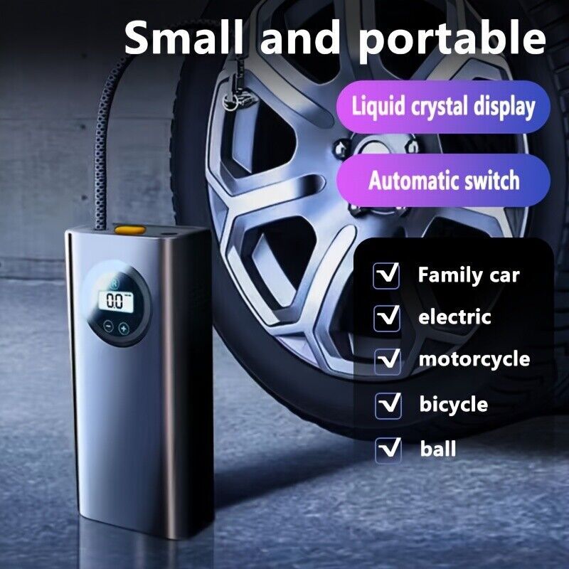 LCD Electric Battery Air Compressor for Car & Bicycle Tyre - 150 PSI