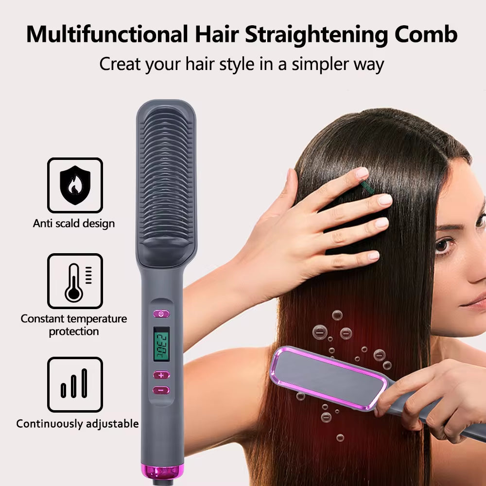 2-IN-1 Hair Straightening Brush