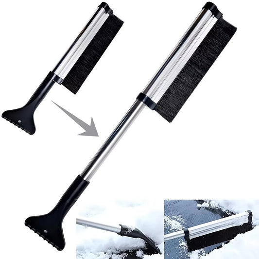 Car Windshield Wiper & Snow Removal Brush – Extendable Stainless Steel Snow Shovel Cleaning Tool