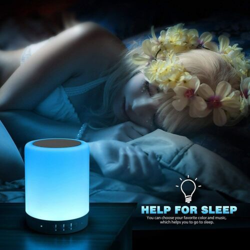 Wireless Night Light Bluetooth Speaker – Color-Changing Touch Lamp