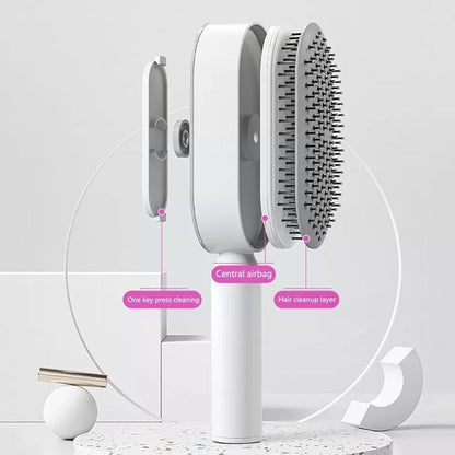 Self-Cleaning Hair Brush for Women – 3D Air Cushion Massager Comb for Scalp Massage & Hair Growth