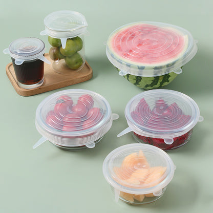 6Pcs Silicone Stretch Lids – Reusable Food Fresh-keeping Covers for Storage