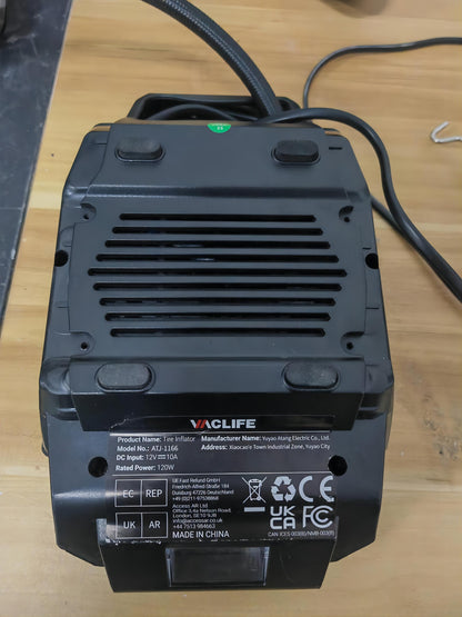 VacLife luftkompressor däckpump - 12V bärbar bildäckspump med LED-ljus och digital display