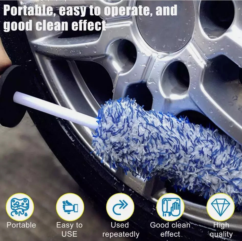 Car Wash Super Brush – Premium Microfiber Wheel Cleaner, halkfritt mjukt handtag för bilekrar