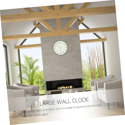 12'' Wall Clock – Large Quartz Silent Luminous Glow in the Dark Clock for Home & Office