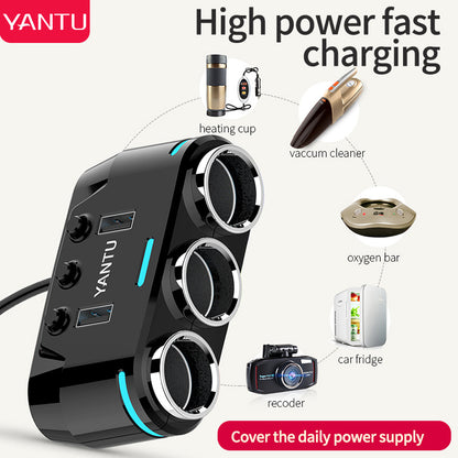 12V USB Waterproof Car Charger Socket with LED Voltmeter – Dual USB Ports for Car