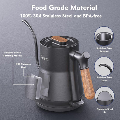 Gooseneck Electric Kettle – Precision Pour Over for Coffee & Tea