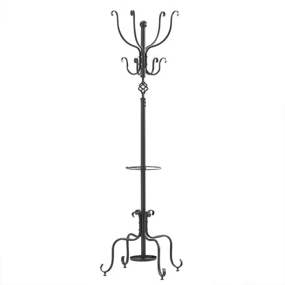 Freestanding Metal Coat & Hat Rack with Umbrella Holder - Stylish Clothes Hanger for Home & Office