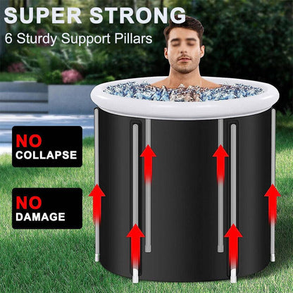 Portable Ice Bath Tub for Athletes – Cold Water Therapy & Hot Tub Folding Bathtub