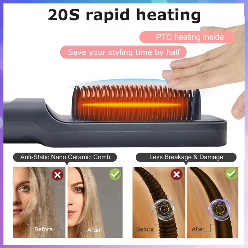 2-IN-1 Hair Straightening Brush