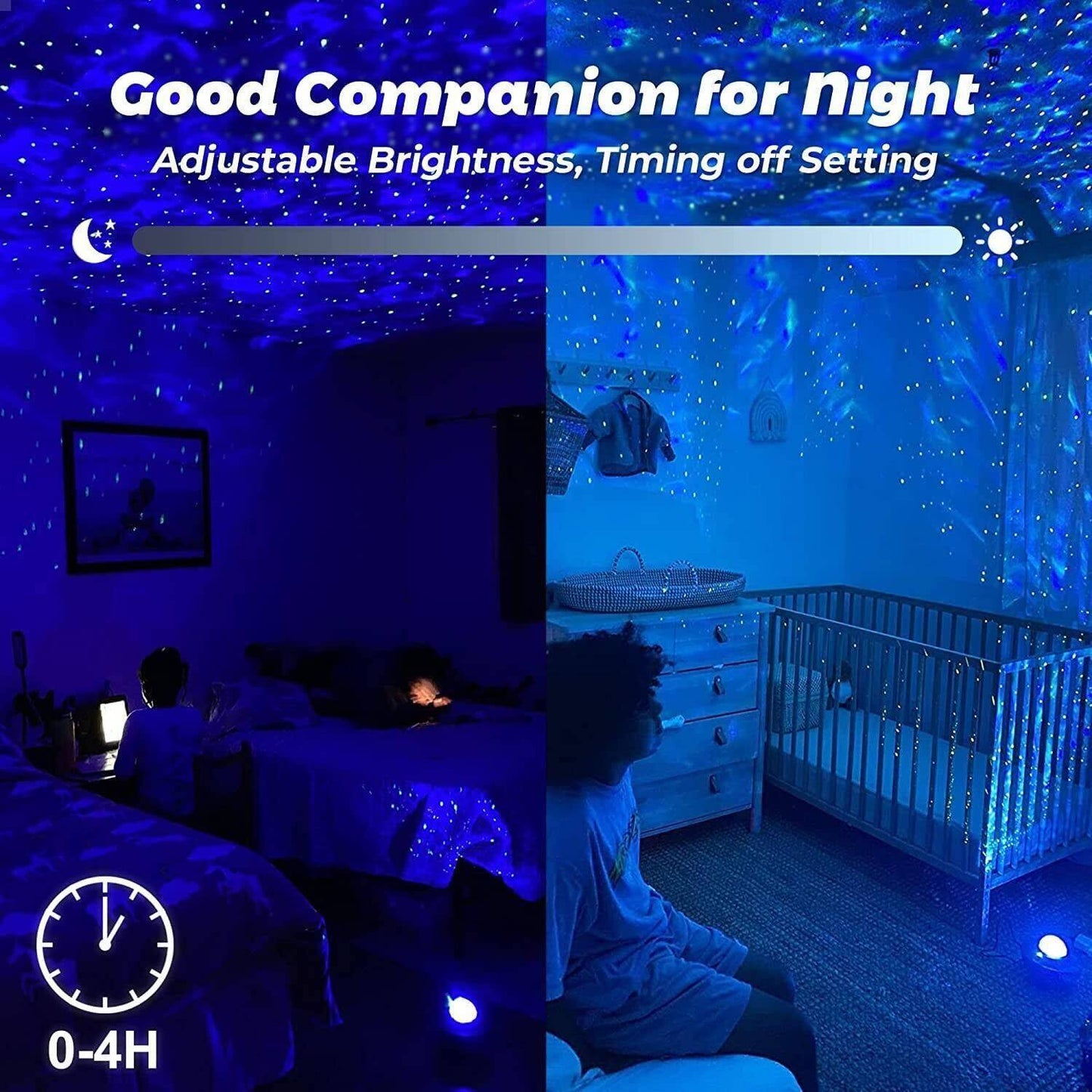 LED Galaxy Starry Night Light Projector – Ocean Star Sky Party Lamp with Smart App Control