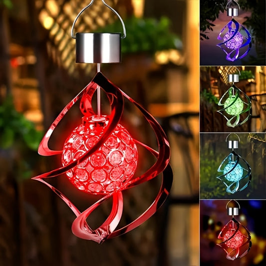 Wind Spinner Solar Light – LED Wind Chimes with Color Changing Ball Lantern for Outdoor Garden & Home Decor