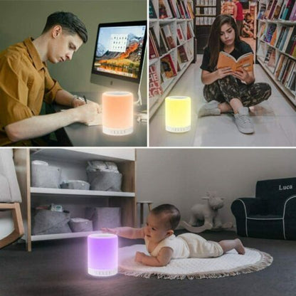 Wireless Night Light Bluetooth Speaker – Color-Changing Touch Lamp