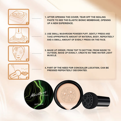 Jayswing Mushroom Head Air Cushion Concealer – Natürlich feuchtigkeitsspendend, aufhellender Hautton, langanhaltende Grundierung