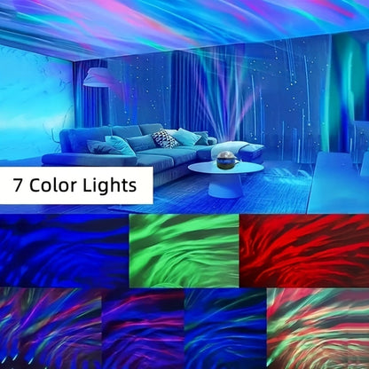 2-in-1 Northern Lights & Ocean Wave Projector – 14 Effects Galaxy Light Projector for Game Rooms, Parties & Bedrooms