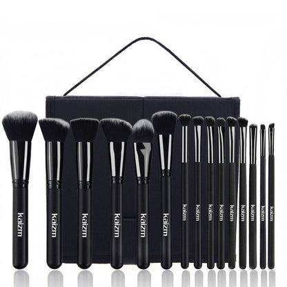 15pcs Black Makeup Brushes Set – Complete Beauty Kit with Bag for Foundation, Eyeliner, and Eyeshadow Application