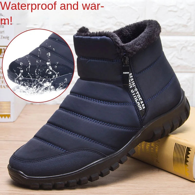 Men's Waterproof Warm Cotton Zipper Snow Ankle Boots ( HOT SALE !!!-60% OFF For a Limited Time )