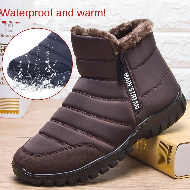 Men's Waterproof Warm Cotton Zipper Snow Ankle Boots ( HOT SALE !!!-60% OFF For a Limited Time )