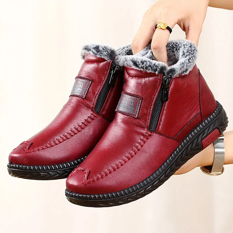 Women's Waterproof Non-slip Cotton Leather Boots ( HOT SALE !!!-60% OFF For a Limited Time )