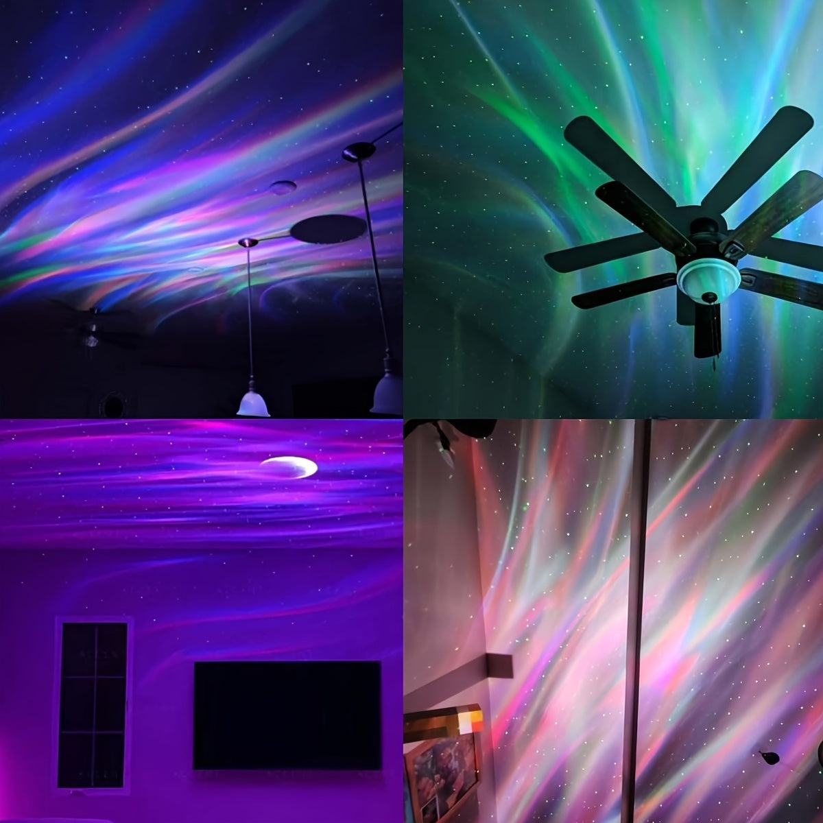 2-in-1 Northern Lights & Ocean Wave Projector – 14 Effects Galaxy Light Projector for Game Rooms, Parties & Bedrooms