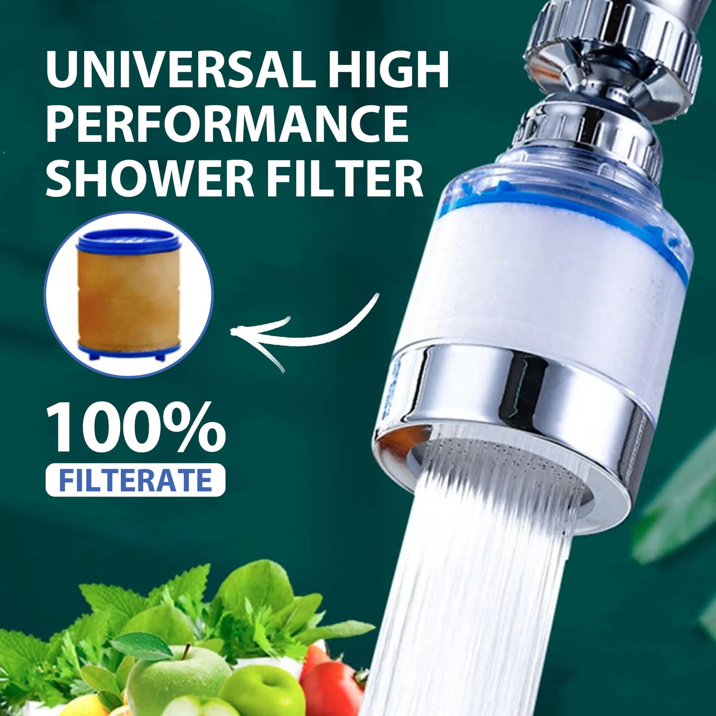 360° Rotating Faucet Water Filter – Purifier for Kitchen, Bathroom & Sink, Removes Heavy Metals and Hard Water