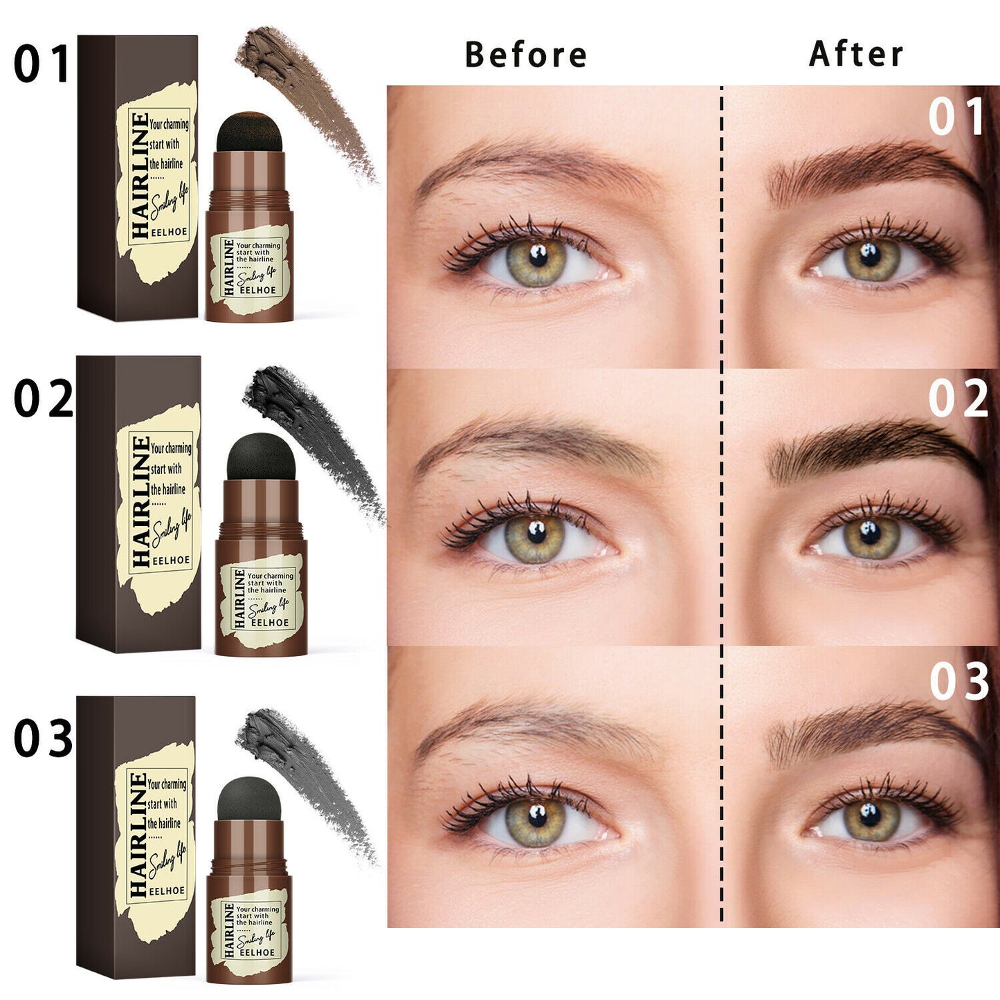 Eyebrow Stamp Stencil Kit – 24-teiliges wiederverwendbares Augenbrauen-Formungsset für langanhaltende Definition