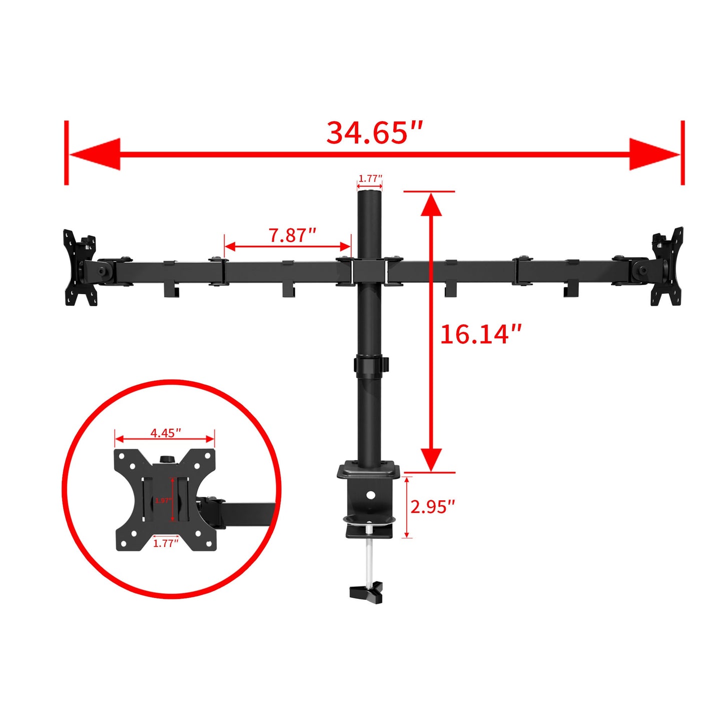 Dual-Monitor Desktop Stand - Adjustable, Sturdy, and Ergonomic Solution for Two Screens