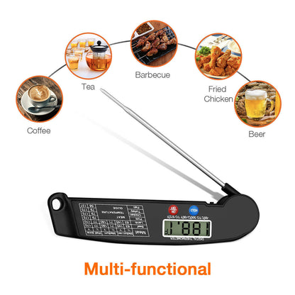 Digital Meat Thermometer – Instant Read Food Thermometer for BBQ, Grill, Oven & Smoker