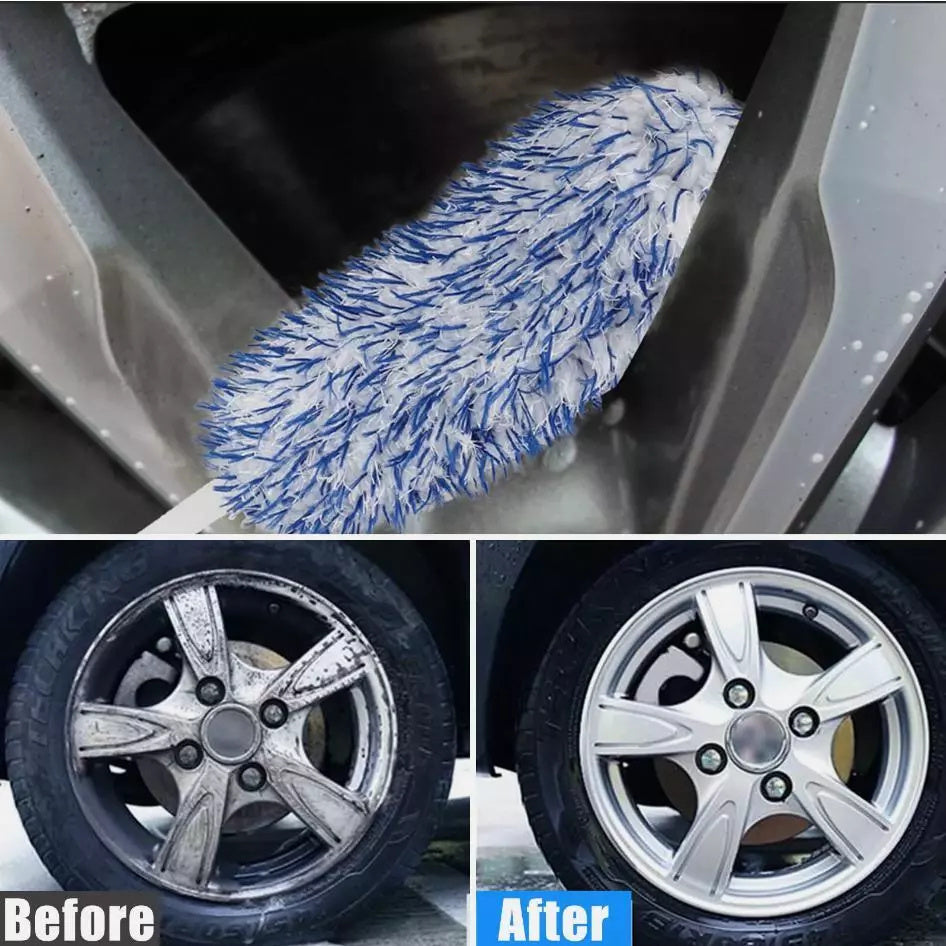 Car Wash Super Brush – Premium Microfiber Wheel Cleaner, halkfritt mjukt handtag för bilekrar