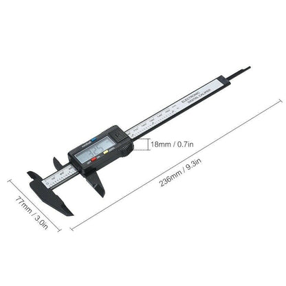 Digitaler Messschieber aus Kohlefaser – Elektronisches Mikrometermessgerät mit LCD-Anzeige 6"/150 mm