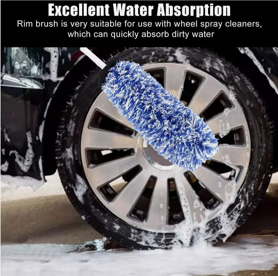 Car Wash Super Brush – Premium Microfiber Wheel Cleaner, halkfritt mjukt handtag för bilekrar