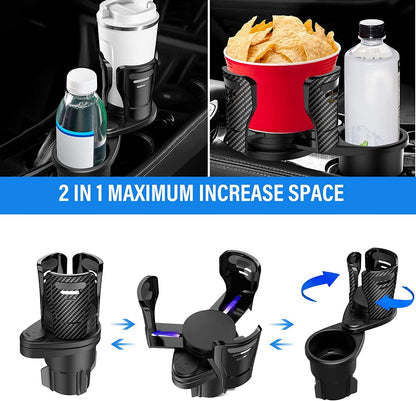 360° Rotatable Car Drinking Bottle Holder – Multifunctional Cup, Phone, and Sunglasses Organizer